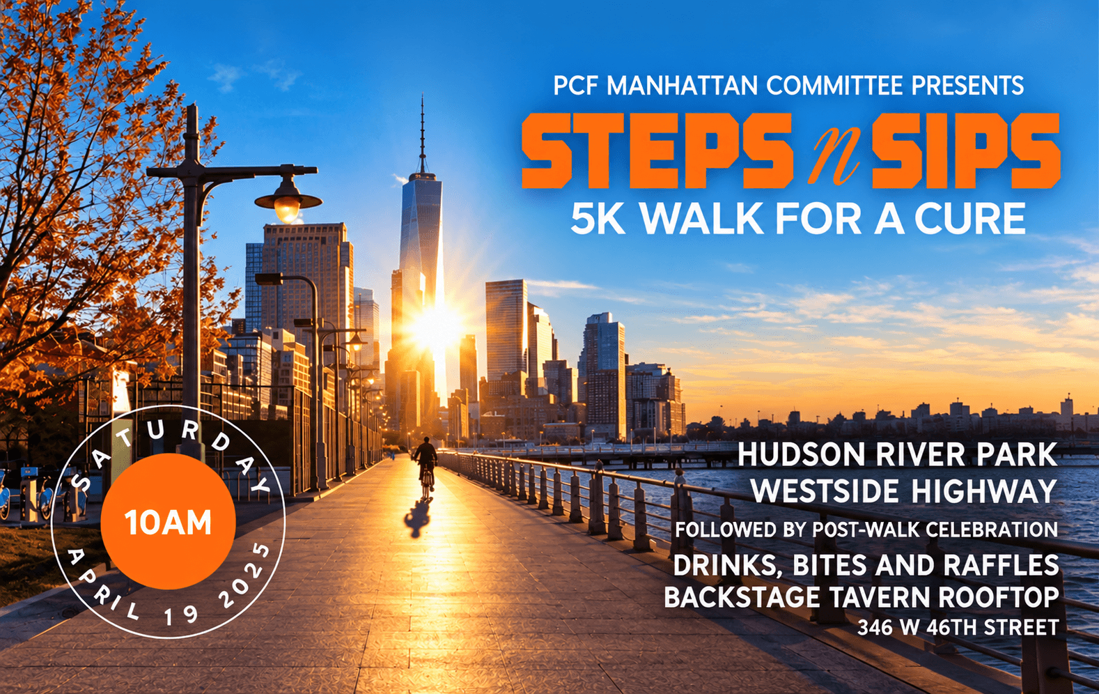 Steps n Sips 5K Walk for a Cure event artwork