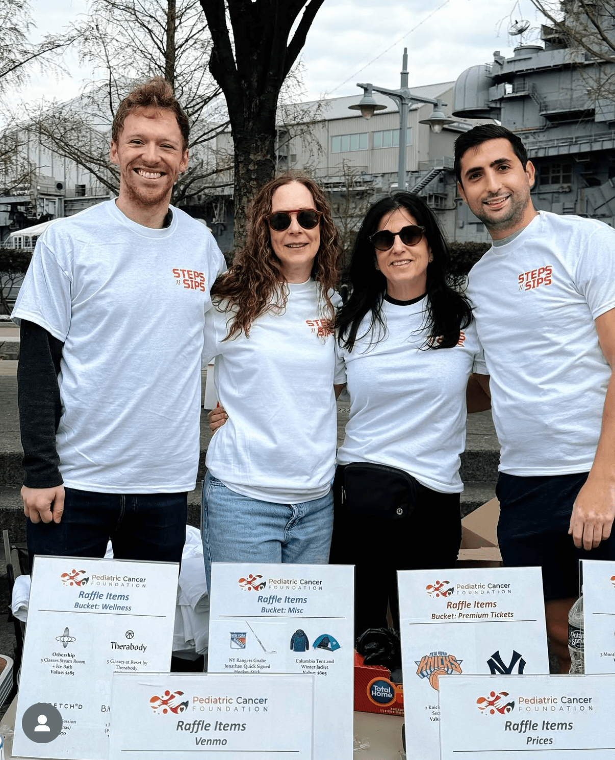 Steps n Sips volunteers at a Pediatric Cancer Foundation community fundraiser
