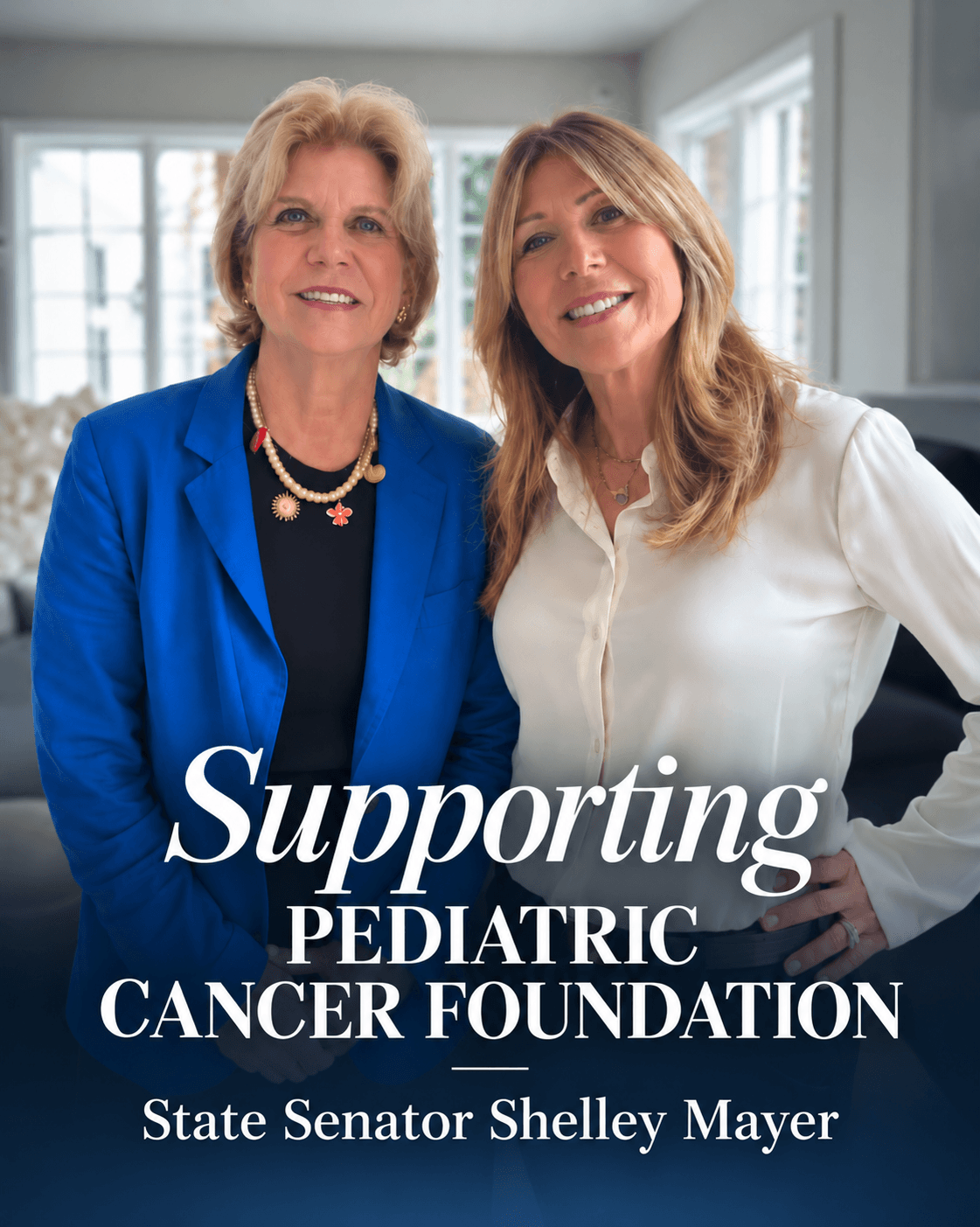 State Senator Shelley Mayer with a Pediatric Cancer Foundation supporter